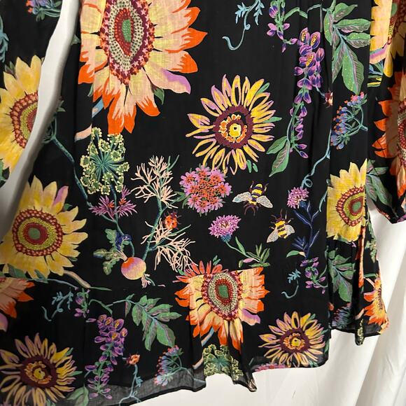 Banjanan Peony Long Sleeve Dress In Mid-summer Bumble Black Small - Picture 5 of 10